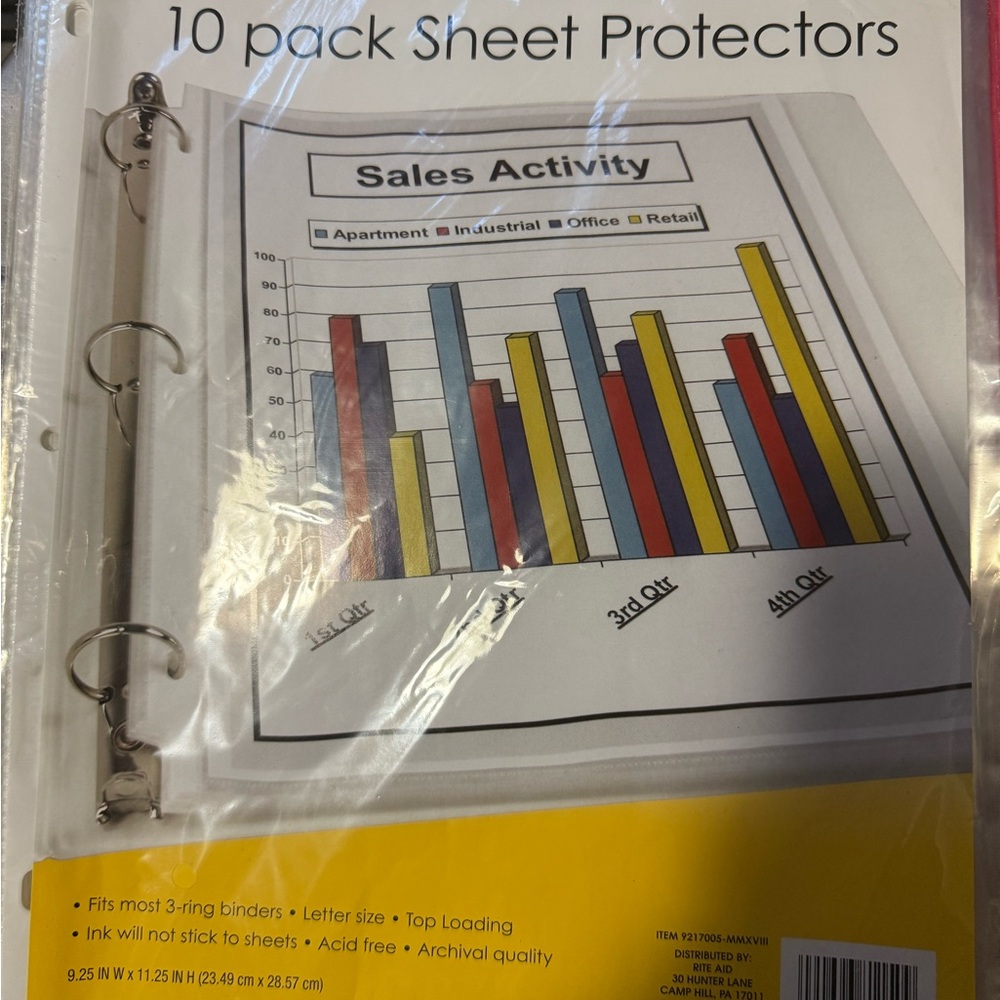 Rite Aid 10 Pack Sheet Protectors 70 in all